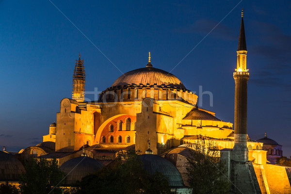 Hagia Sophia in Istanbul Turkey at night Stock photo © bloodua