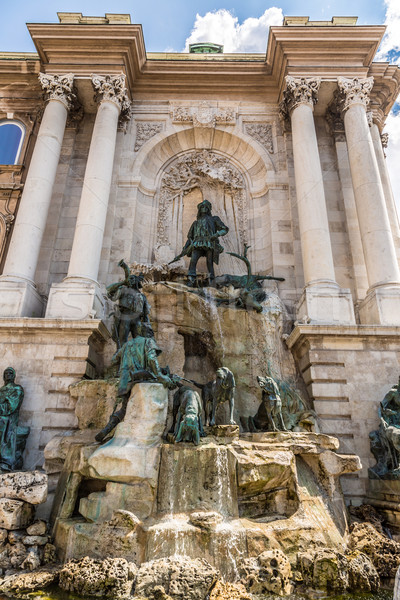 Chasse statue royal palais Budapest printemps [[stock_photo]] © bloodua