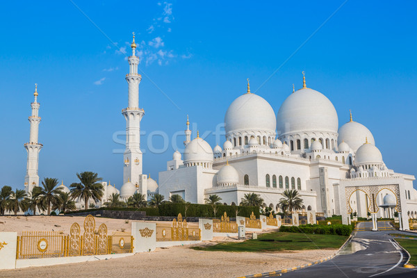 Moschee Abu Dhabi Stadt Einheit Nahen Osten Vereinigte Arabische Emirate Stock foto © bloodua