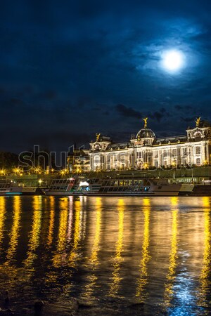 The night view of the castle and bridge of Sant'Angelo in Rome,I Stock photo © bloodua