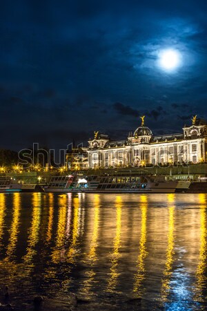 Notte view castello ponte mausoleo Foto d'archivio © bloodua