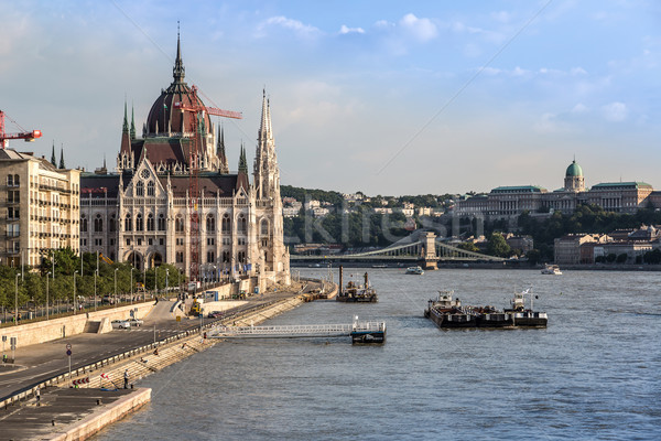 Chain Bridge and Hungarian Parliament, Budapest, Hungary Stock photo © bloodua