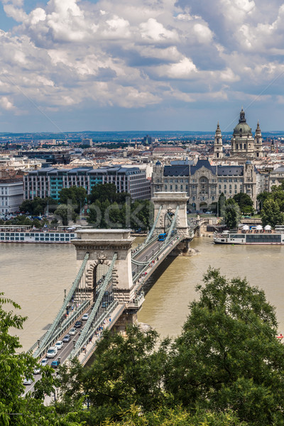 Chain Bridge and Hungarian Parliament, Budapest, Hungary Stock photo © bloodua