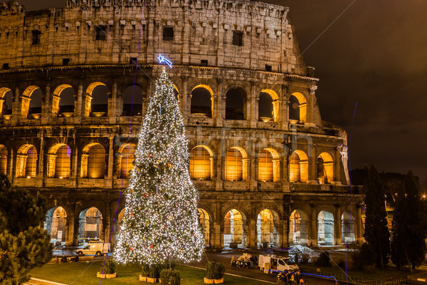Róma Olaszország karácsony ikonikus mondai fa Stock fotó © bloodua
