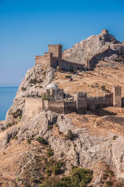 Ruins of The Genoa Fortress in Sudak, Crimea. Black Sea, Ukraine Stock photo © bloodua