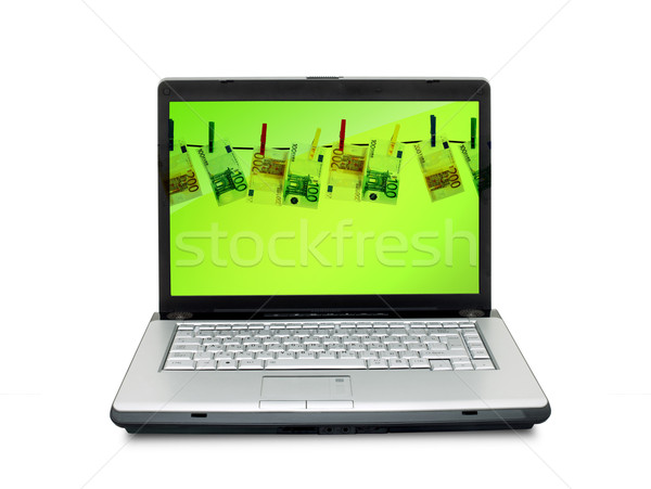 Foto stock: Laptops · abrir · teclado · tela · isolado