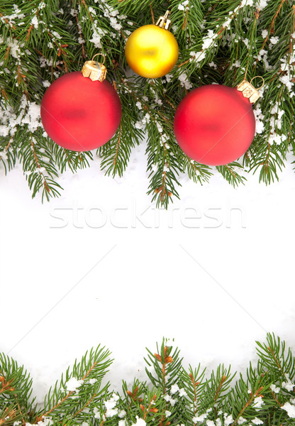 Stockfoto: Christmas · groene · geïsoleerd · witte · achtergrond