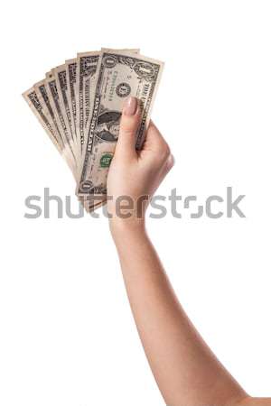 Female hand holding money dollars isolated on white background Stock photo © bloodua