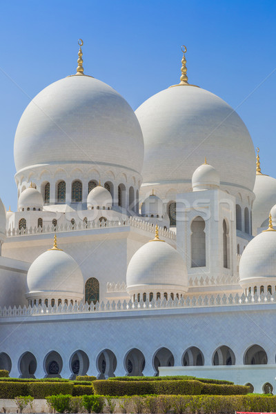 [[stock_photo]]: Mosquée · Moyen-Orient · Émirats · arabes · unis · Abu · Dhabi · ville · ciel