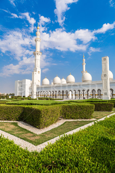 Mecset Közel-Kelet Egyesült Arab Emírségek Abu Dhabi város égbolt Stock fotó © bloodua