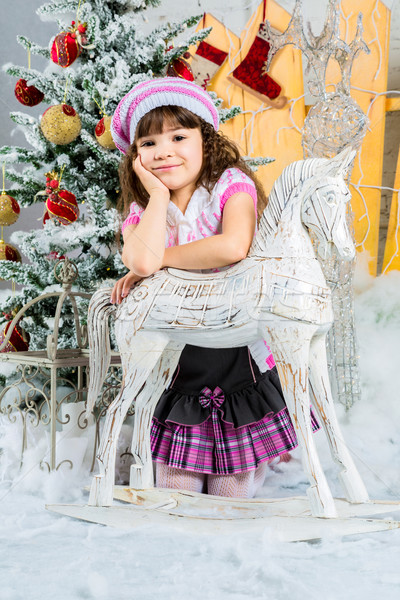 Happy small girl  have a christmas Stock photo © bloodua