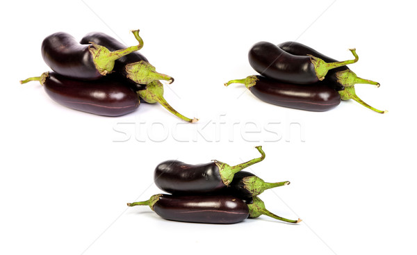 set of eggplants, over white background Stock photo © bloodua