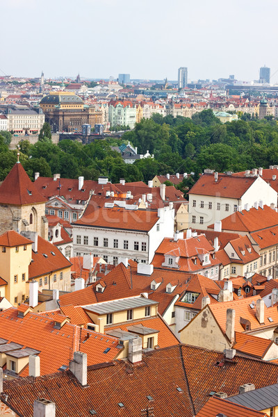 Városkép Prága nyár folyó hidak égbolt Stock fotó © bloodua