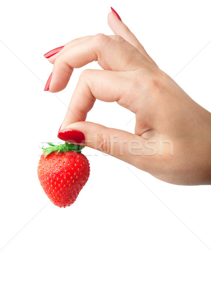 Strawberry in the hand Stock photo © bloodua