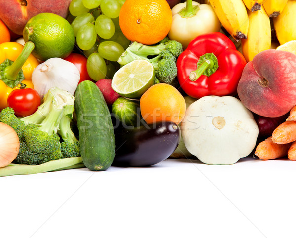 Enorme gruppo verdure fresche frutti isolato bianco Foto d'archivio © bloodua