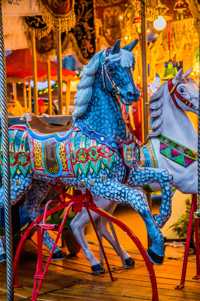 Carousel. Horses on a carnival Merry Go Round. Stock photo © bloodua