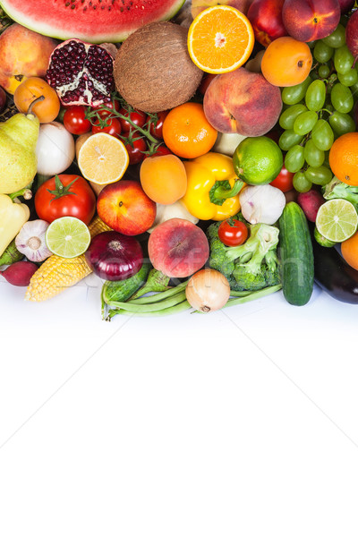 巨大 組 新鮮蔬菜 水果 孤立 白 商業照片 © bloodua