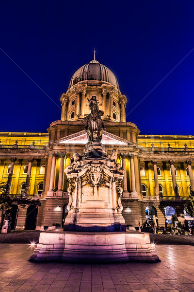 shot of night Buda Castle in Budapest, Hungary Stock photo © bloodua