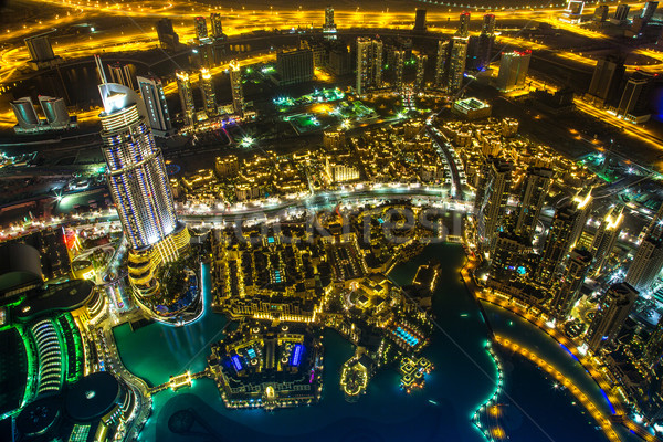 Dubai centro da cidade Emirados Árabes Unidos arquitetura cena noturna luzes da cidade Foto stock © bloodua