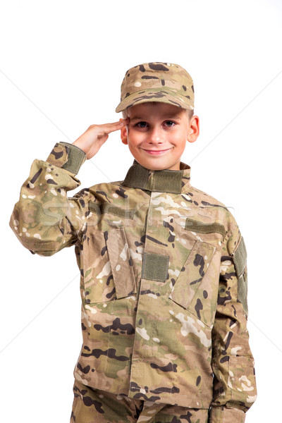 Saluting soldier. Young boy Stock photo © bloodua