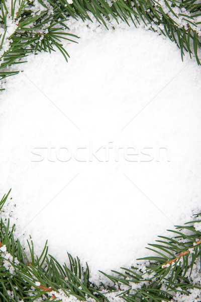Christmas framework with snow isolated on white background Stock photo © bloodua