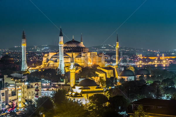 Evening view of the Hagia Sophia in Istanbul, Turkey Stock photo © bloodua