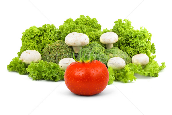 Champignon saláta friss étvágygerjesztő gombák paradicsom Stock fotó © bloodua