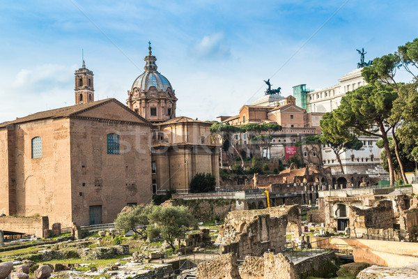 Foto d'archivio: Romana · rovine · Roma · antichi · cielo · blu · giorno