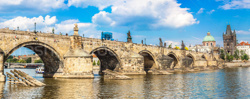 Ponte rio Praga verão cityscape panorâmico Foto stock © bloodua