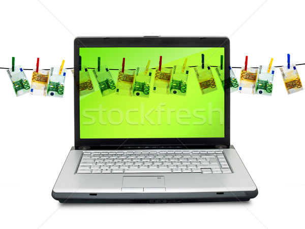 Foto stock: Laptops · abrir · teclado · tela · isolado