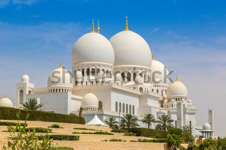 Mezquita Oriente Medio Emiratos Árabes Unidos Abu Dhabi ciudad cielo Foto stock © bloodua