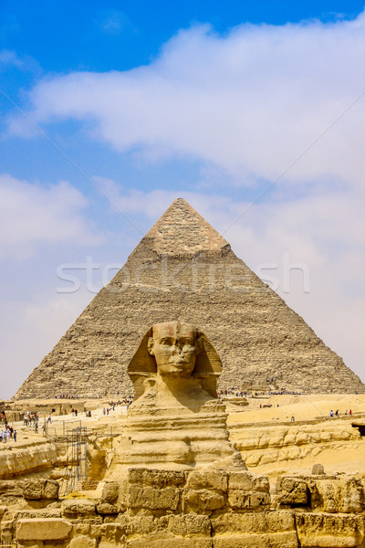 Piramidy Egipt twarz budynku pustyni Zdjęcia stock © bloodua