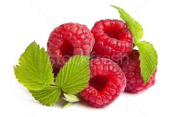 Bunch of a red raspberry on a white background. Close up macro s Stock photo © bloodua
