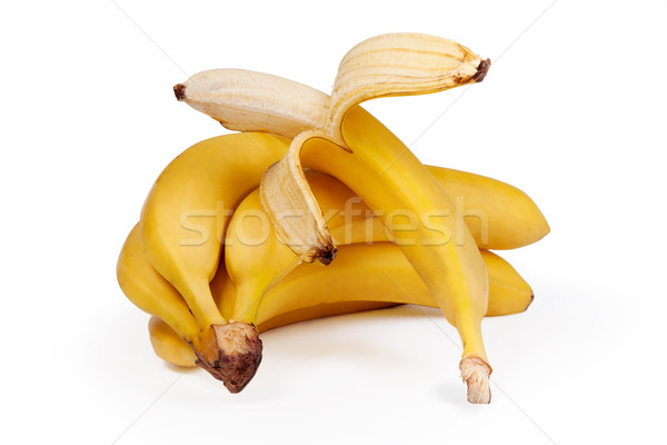 Stockfoto: Bos · bananen · geïsoleerd · witte · natuur · vruchten