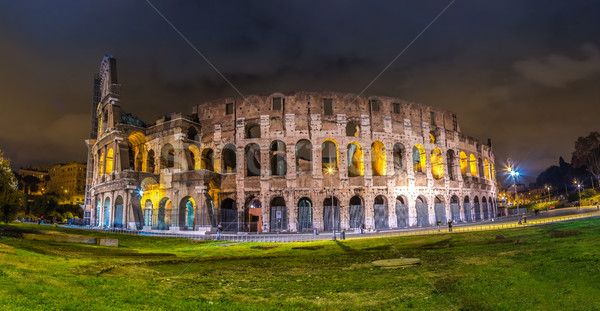 Colosseum gece Roma İtalya ikonik efsanevi Stok fotoğraf © bloodua