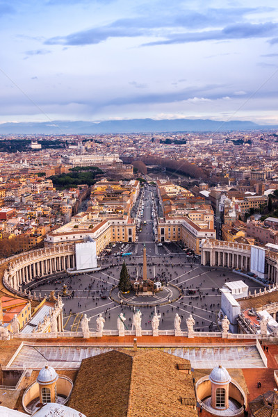 Saint Peter's Square in Vatican and aerial view of Rome Stock photo © bloodua