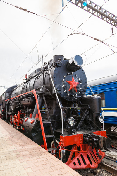 Alten Dampf Zug Station Jahrgang Motor Stock foto © bloodua