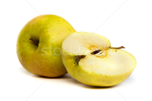 Stockfoto: Doorsnede · groene · appel · tonen · kern · geïsoleerd