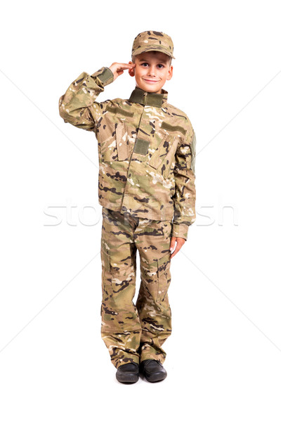 Saluting soldier. Young boy Stock photo © bloodua