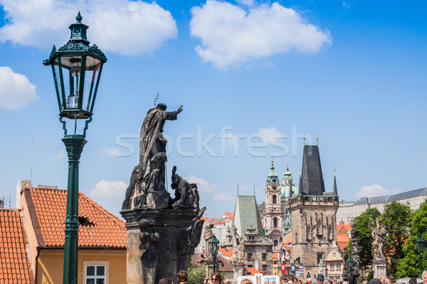 Сток-фото: моста · Прага · лет · город · Церкви · синий