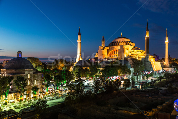 Hagia Sophia in Istanbul Turkey at night Stock photo © bloodua