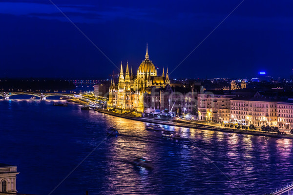 Foto d'archivio: Panorama · Budapest · Ungheria · catena · ponte · fiume