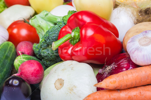 Stock photo: Group of fresh vegetables isolated on white