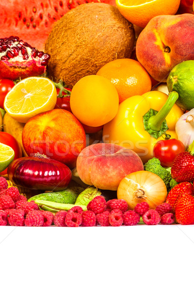 組 新鮮蔬菜 孤立 白 葉 水果 商業照片 © bloodua