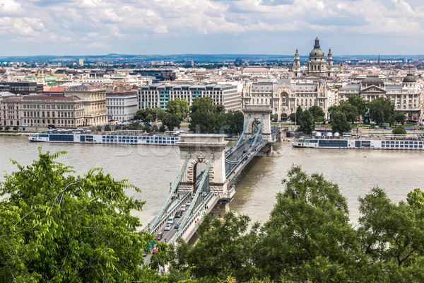 Chain Bridge and Hungarian Parliament, Budapest, Hungary Stock photo © bloodua