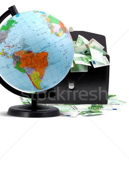Globe, money and briefcase Stock photo © bloodua
