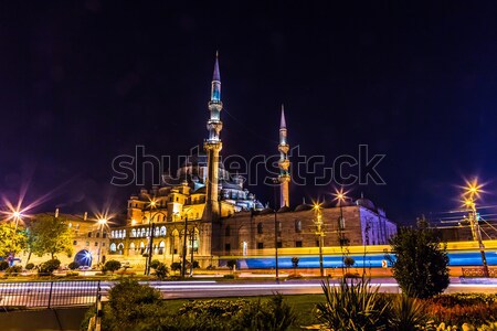 Night view on the restaurants at the end of the Galata bridge, S Stock photo © bloodua