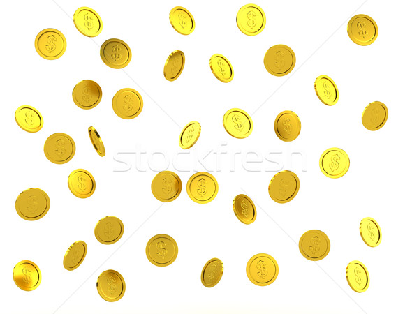 3d rendered failing golden coins Stock photo © blotty