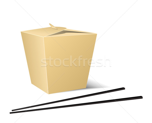 Chinese food box with white background Stock photo © blotty