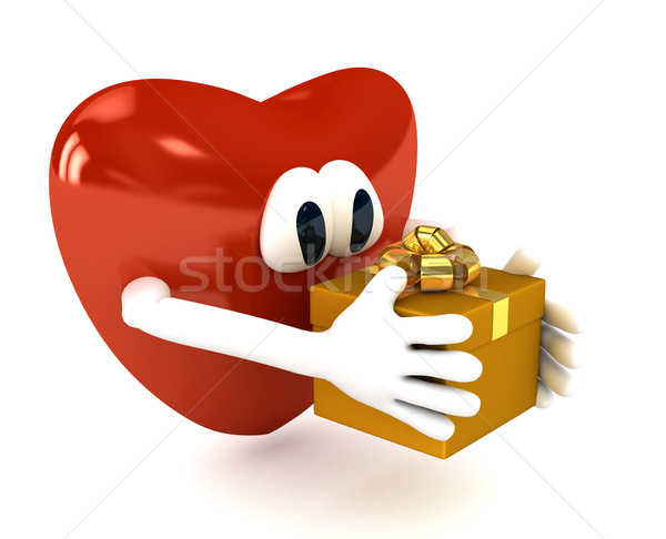 Stock photo: 3d heart over white background